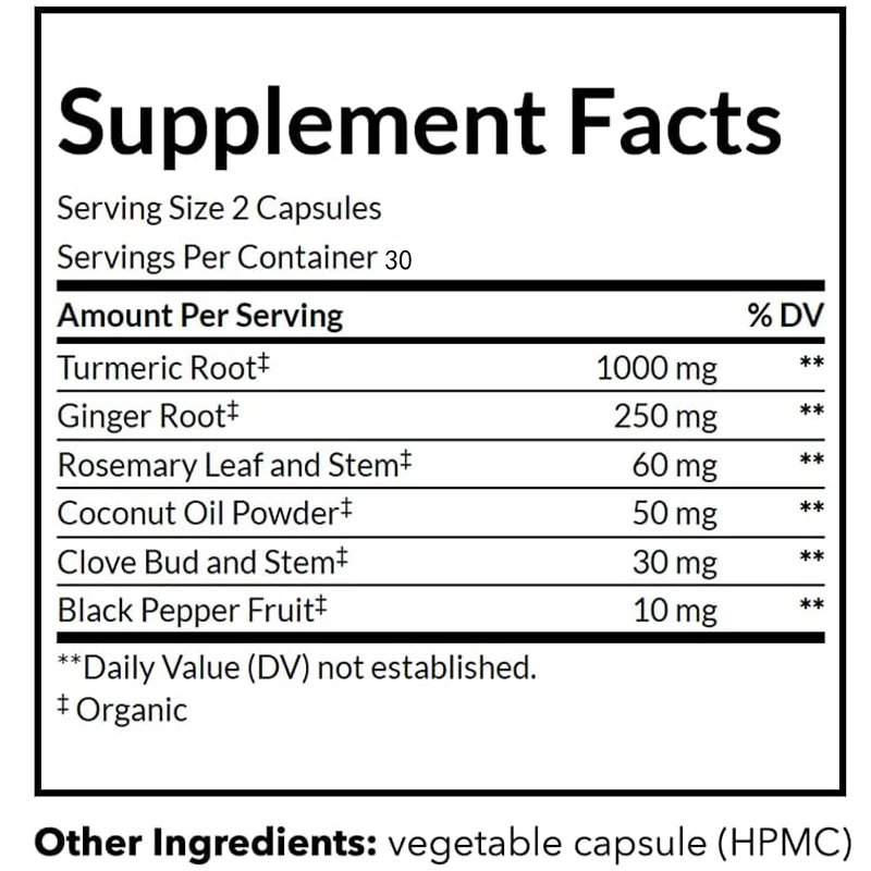 พริกไทยดำออร์แกนิก, ขมิ้นชัน,  - Turmeric Curcumin Capsule บทวิจารณ์และราคา